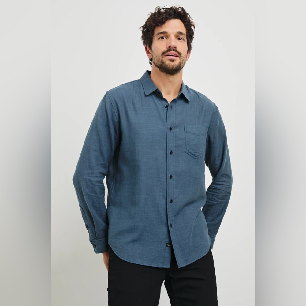 New Rails Sz Md Wyatt Shirt Sea Blue